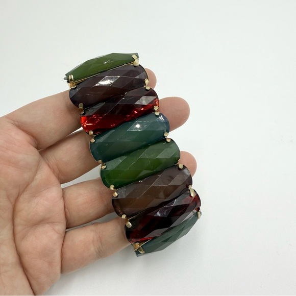 Wide Multicolor Acrylic Stone Panels
Stretch Bracelet - Picture 4 of 6